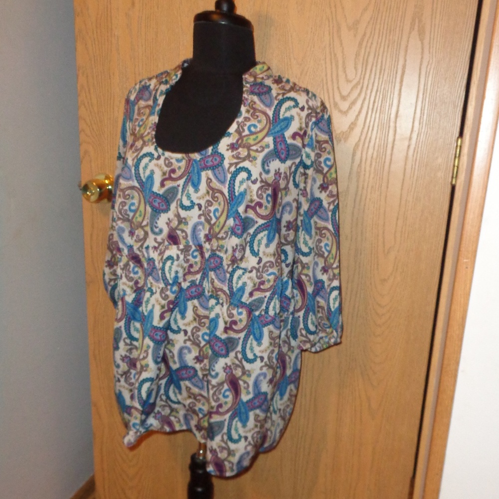 Torrid Multi Color Paisley Tunic Top 2X